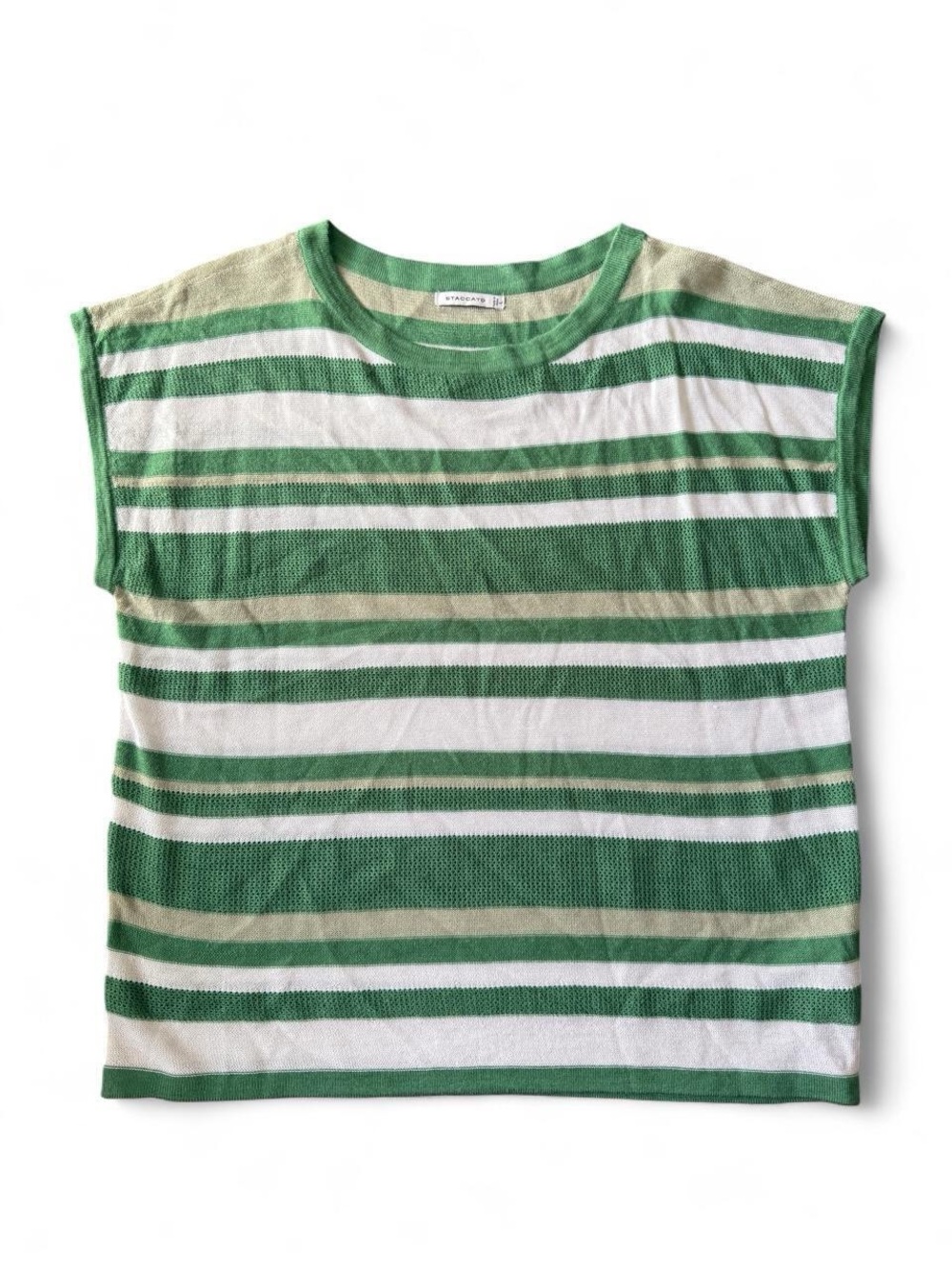 Staccato Green and White Striped Tee